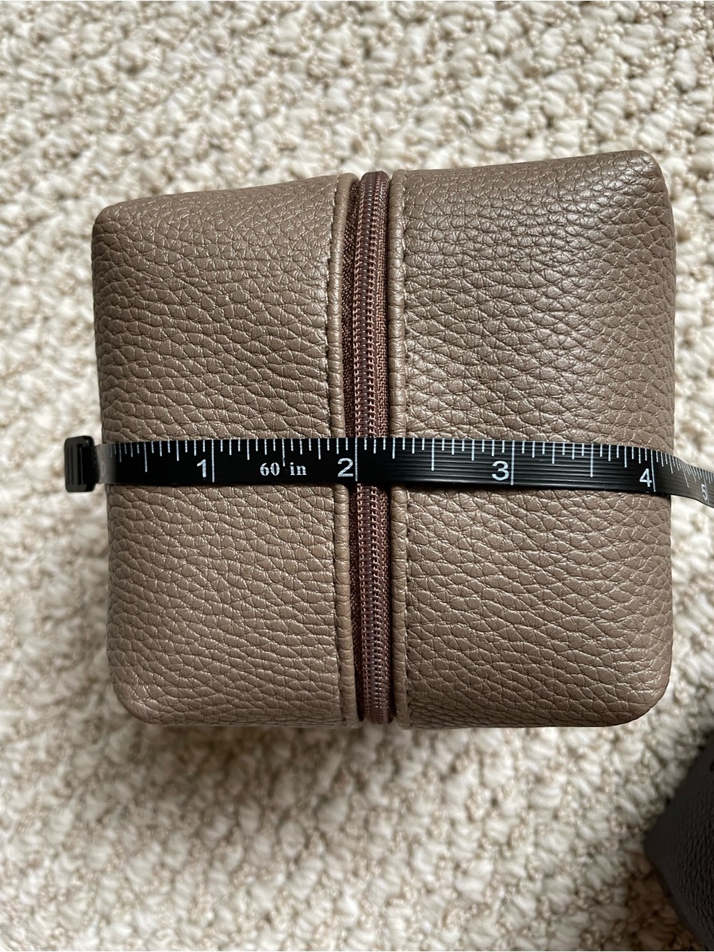 Giorgio Armani Taupe and Deep Purple Pebbled Leather Zip Pouches - Picture 5 of 7